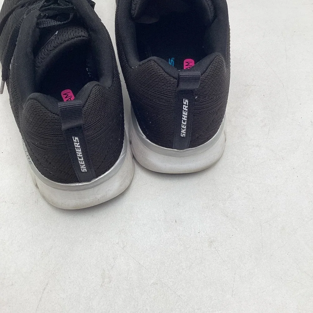 Skechers Lite-Weight Dual-Lite Black Sneakers Womens 8.5 Wide Memory‎ Foam